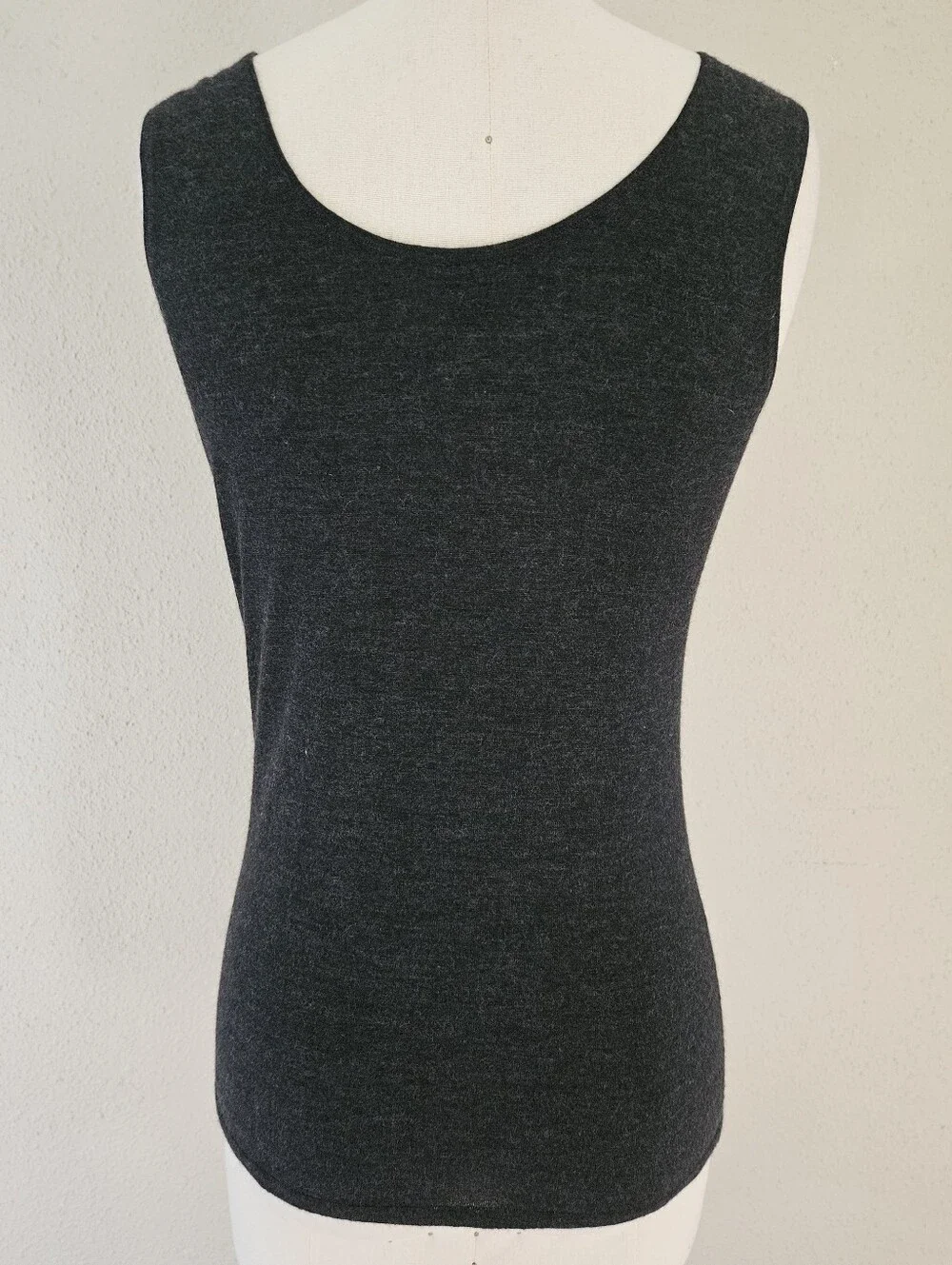 Carlisle Collection 100% Cashmere Sleeveless Sweater Tank Gray S